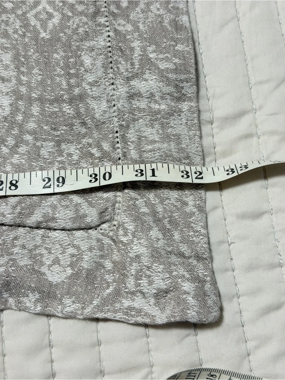 Ethan Allen Set of 2 Queen Linen Pillow Shams Gray Paisley
